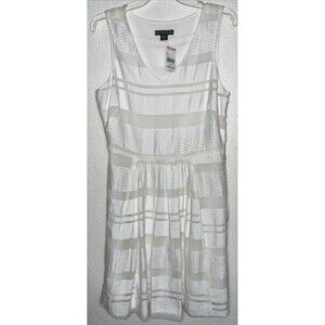 Covington Sleeveless Fit And Flare Dress Women Sz 10 Ivory